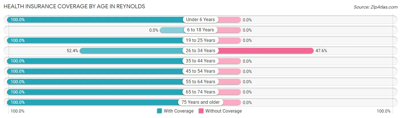 Health Insurance Coverage by Age in Reynolds