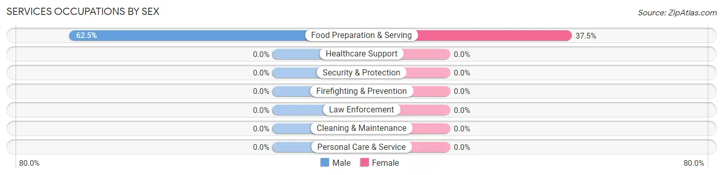 Services Occupations by Sex in South Bend