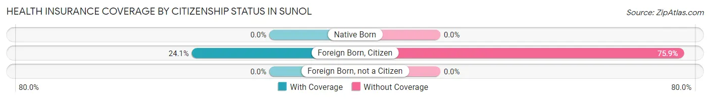 Health Insurance Coverage by Citizenship Status in Sunol