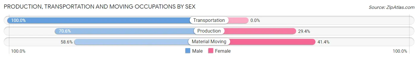 Production, Transportation and Moving Occupations by Sex in Terrytown