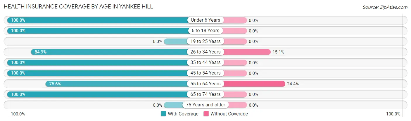 Health Insurance Coverage by Age in Yankee Hill