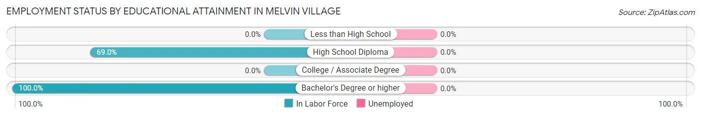 Employment Status by Educational Attainment in Melvin Village