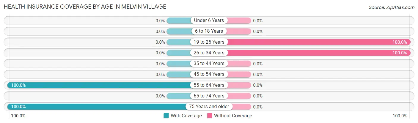 Health Insurance Coverage by Age in Melvin Village