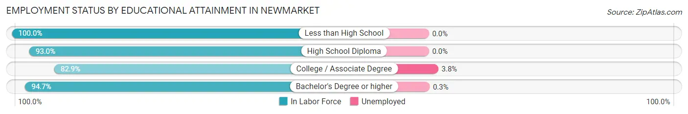 Employment Status by Educational Attainment in Newmarket