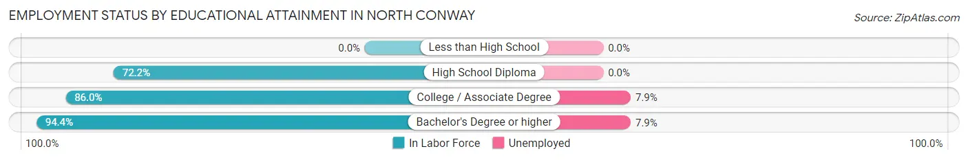 Employment Status by Educational Attainment in North Conway