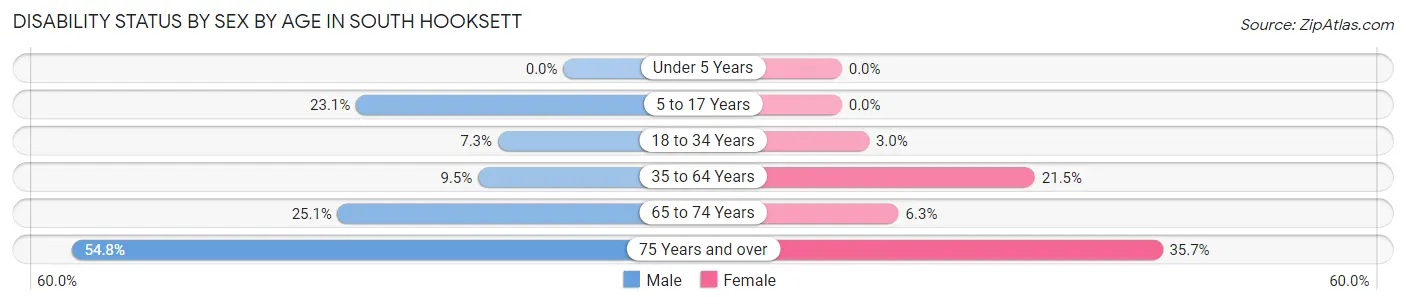 Disability Status by Sex by Age in South Hooksett
