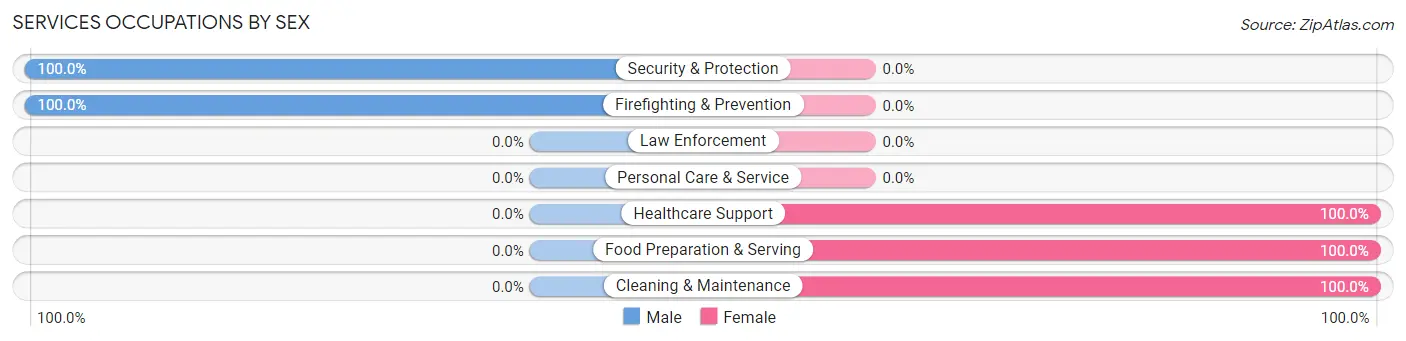 Services Occupations by Sex in West Stewartstown