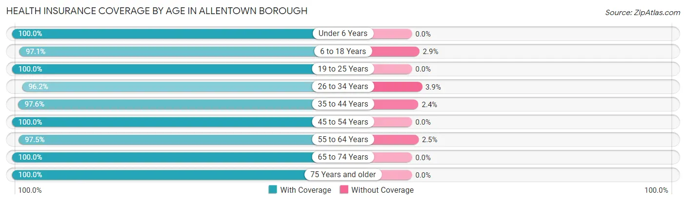 Health Insurance Coverage by Age in Allentown borough