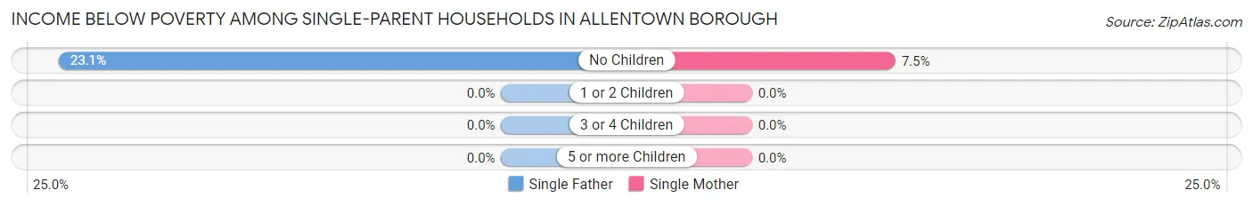 Income Below Poverty Among Single-Parent Households in Allentown borough