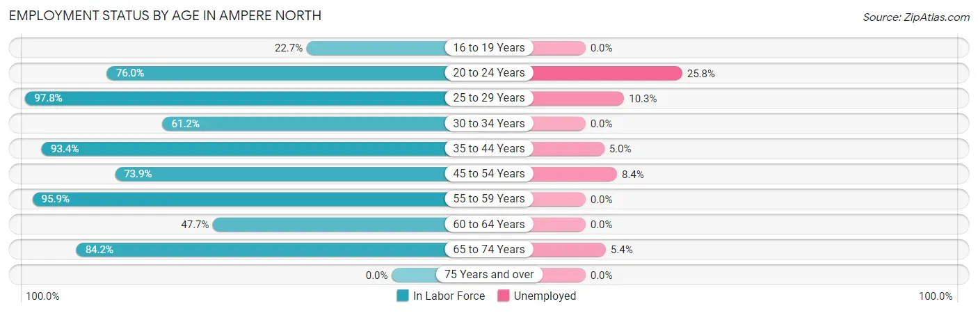 Employment Status by Age in Ampere North