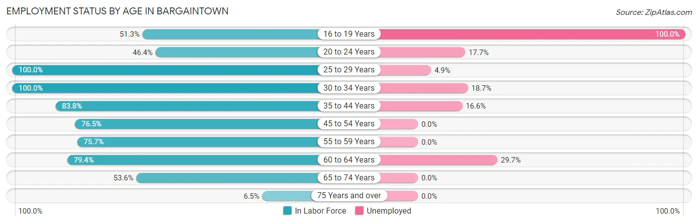 Employment Status by Age in Bargaintown