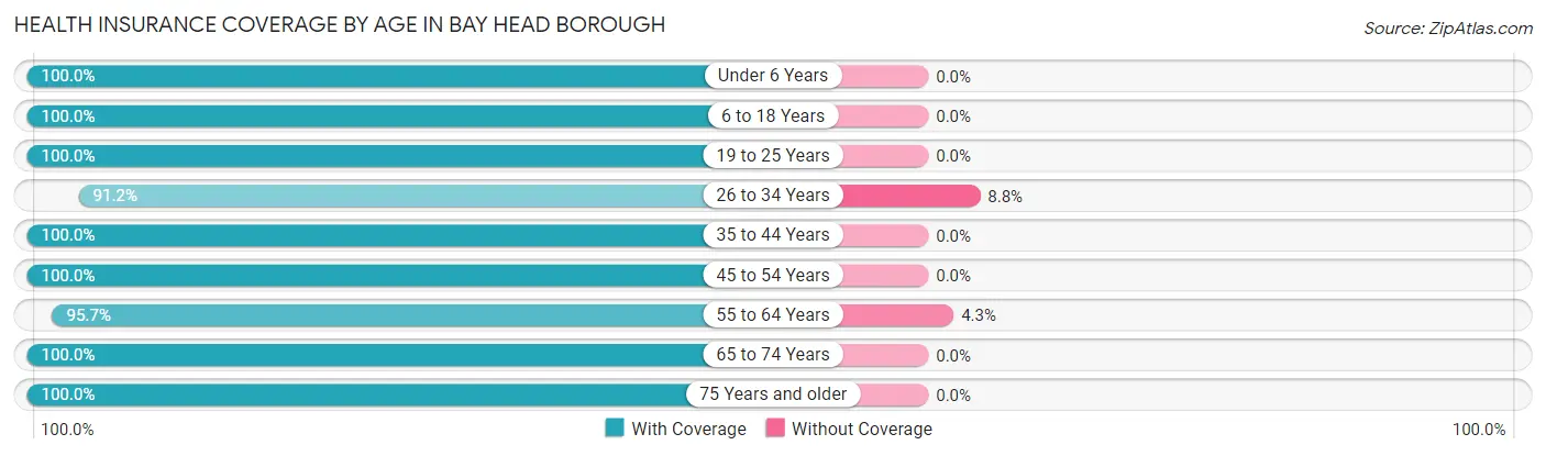Health Insurance Coverage by Age in Bay Head borough