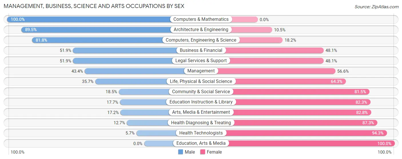 Management, Business, Science and Arts Occupations by Sex in Beachwood borough