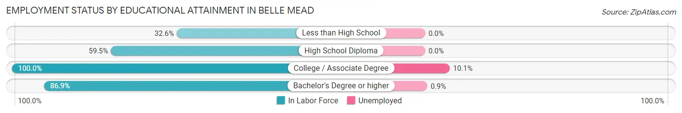 Employment Status by Educational Attainment in Belle Mead