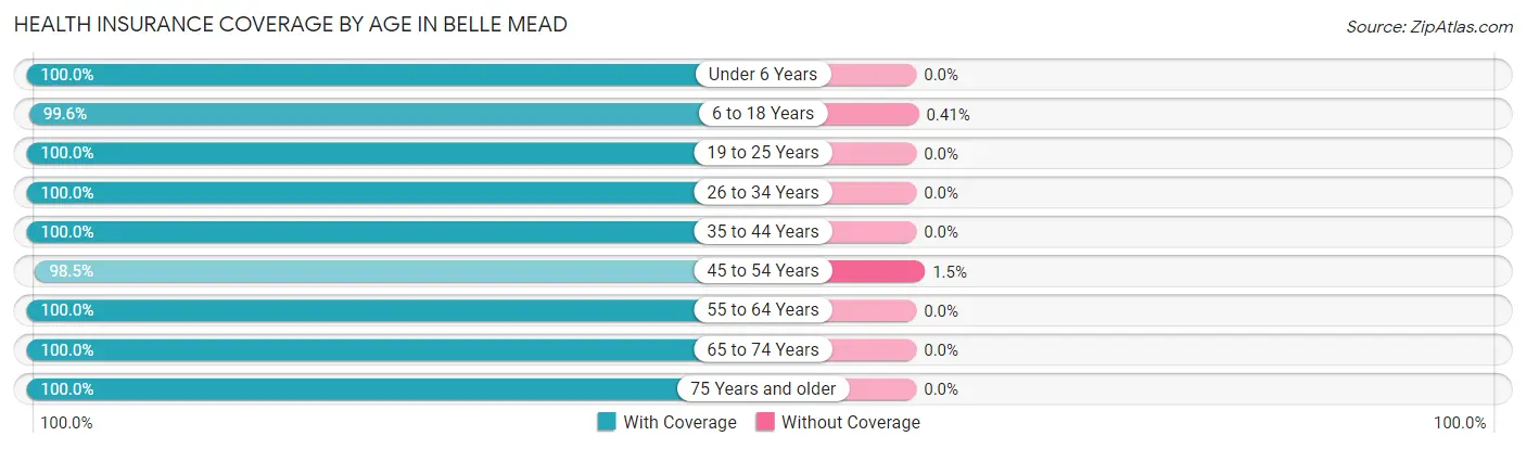 Health Insurance Coverage by Age in Belle Mead