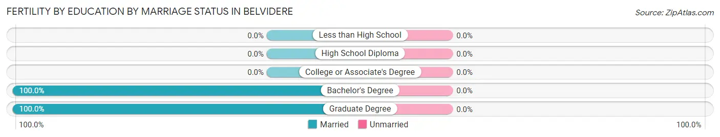 Female Fertility by Education by Marriage Status in Belvidere
