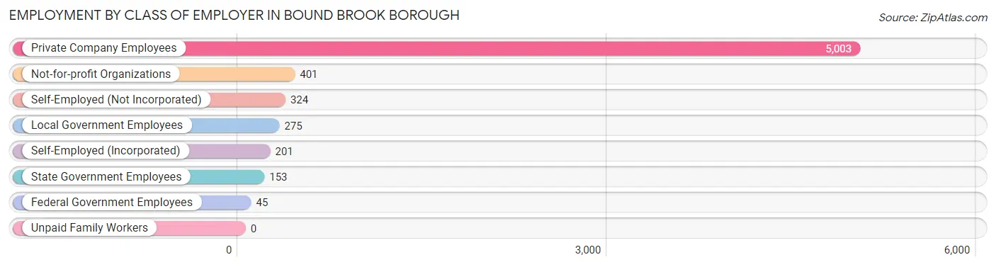 Employment by Class of Employer in Bound Brook borough