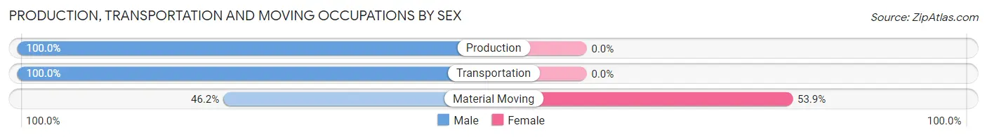 Production, Transportation and Moving Occupations by Sex in Bradley Beach borough