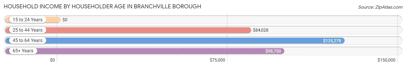 Household Income by Householder Age in Branchville borough