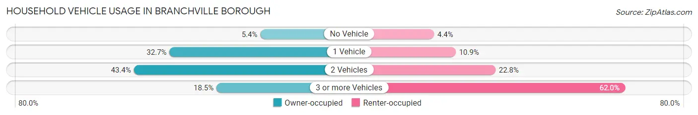 Household Vehicle Usage in Branchville borough