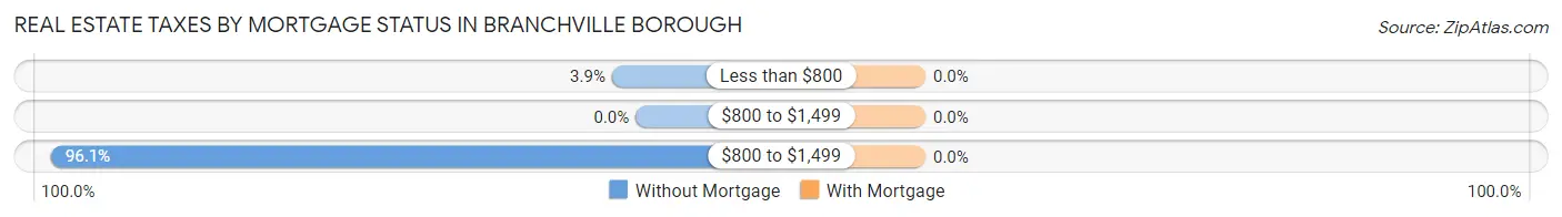 Real Estate Taxes by Mortgage Status in Branchville borough