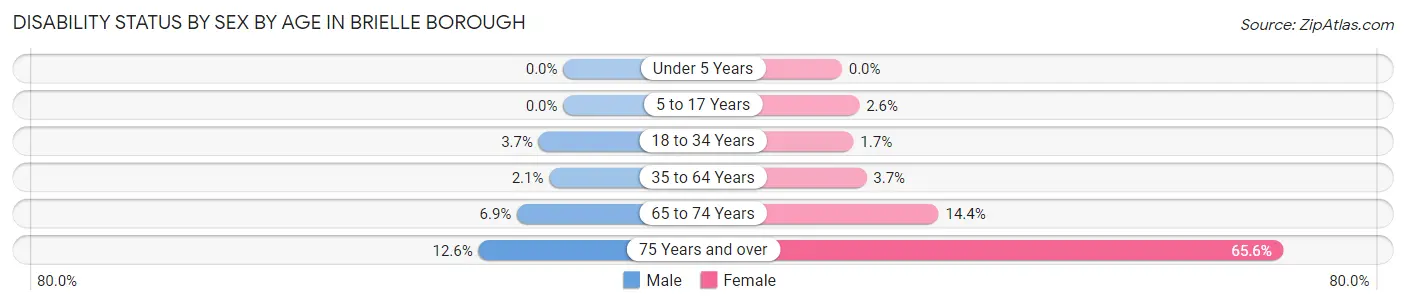 Disability Status by Sex by Age in Brielle borough