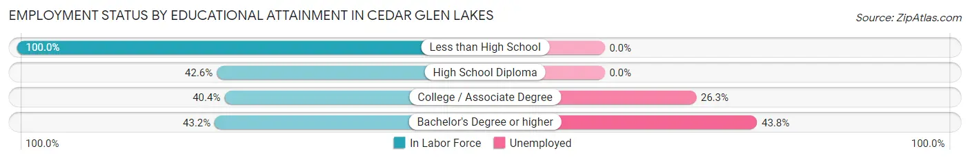 Employment Status by Educational Attainment in Cedar Glen Lakes