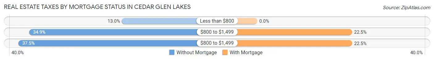 Real Estate Taxes by Mortgage Status in Cedar Glen Lakes