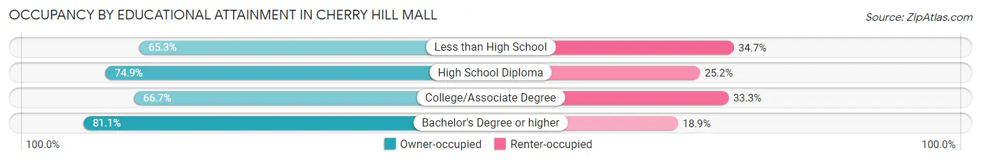 Occupancy by Educational Attainment in Cherry Hill Mall