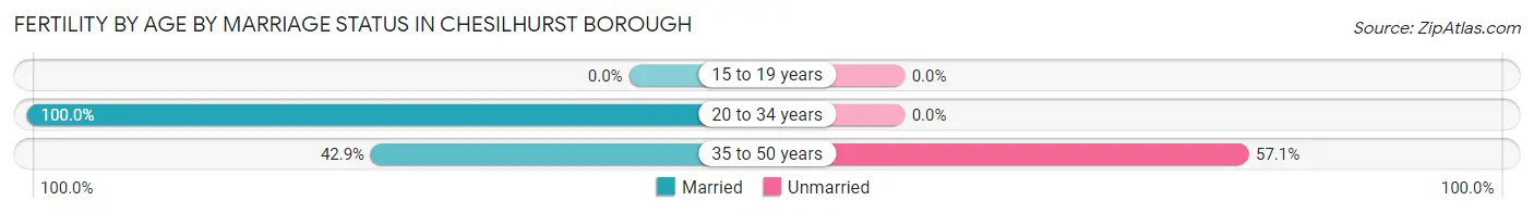 Female Fertility by Age by Marriage Status in Chesilhurst borough
