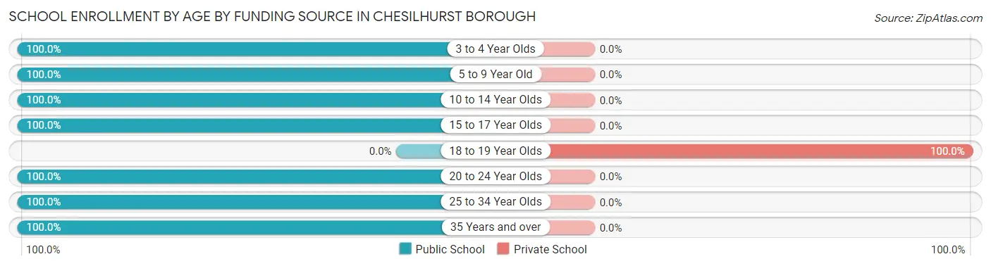 School Enrollment by Age by Funding Source in Chesilhurst borough