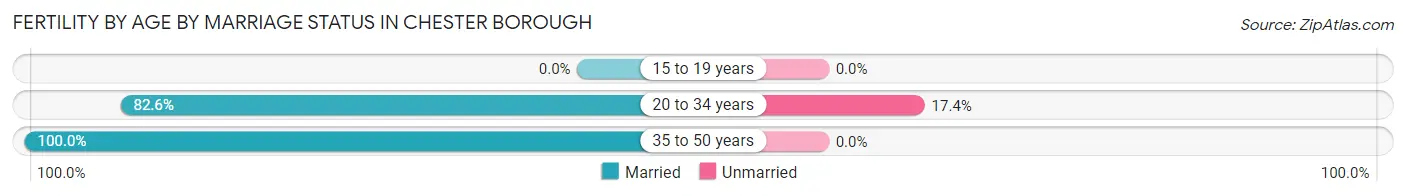 Female Fertility by Age by Marriage Status in Chester borough