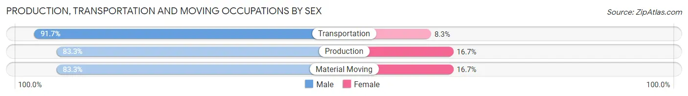 Production, Transportation and Moving Occupations by Sex in Chester borough
