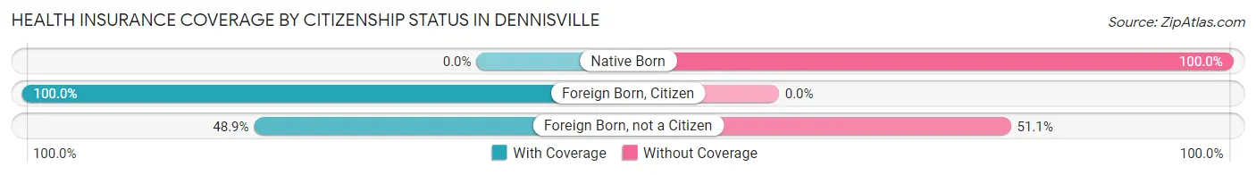 Health Insurance Coverage by Citizenship Status in Dennisville