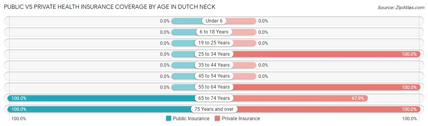 Public vs Private Health Insurance Coverage by Age in Dutch Neck