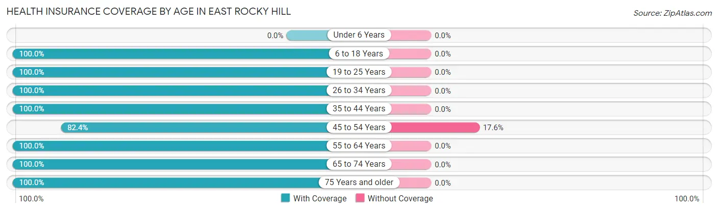 Health Insurance Coverage by Age in East Rocky Hill