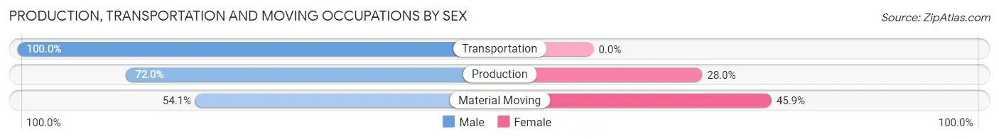 Production, Transportation and Moving Occupations by Sex in East Rutherford borough