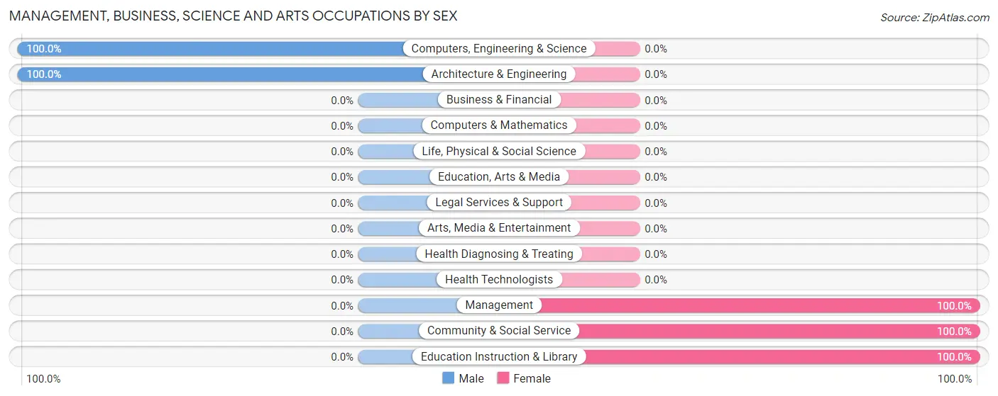 Management, Business, Science and Arts Occupations by Sex in East Vineland