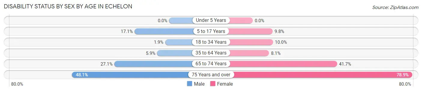 Disability Status by Sex by Age in Echelon