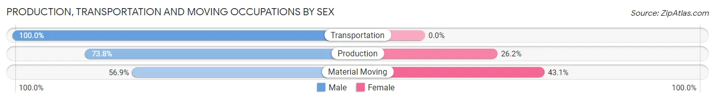 Production, Transportation and Moving Occupations by Sex in Echelon