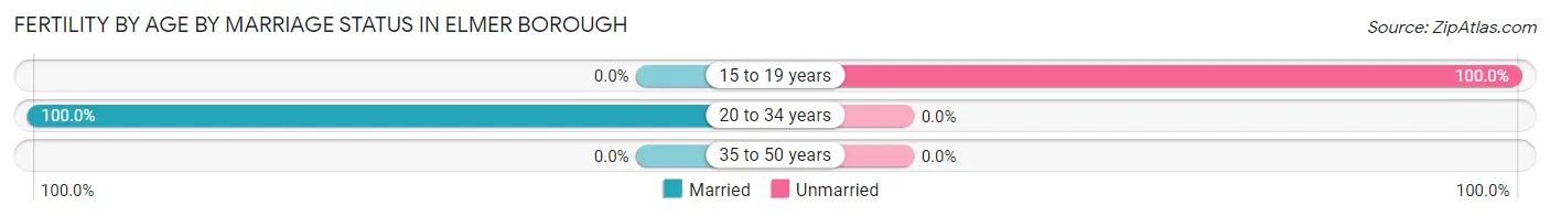 Female Fertility by Age by Marriage Status in Elmer borough