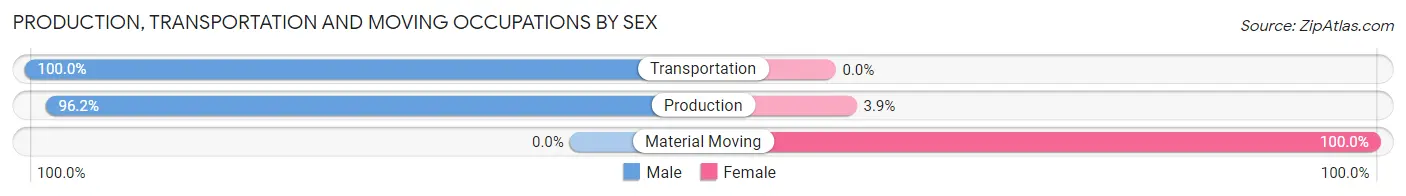 Production, Transportation and Moving Occupations by Sex in English Creek