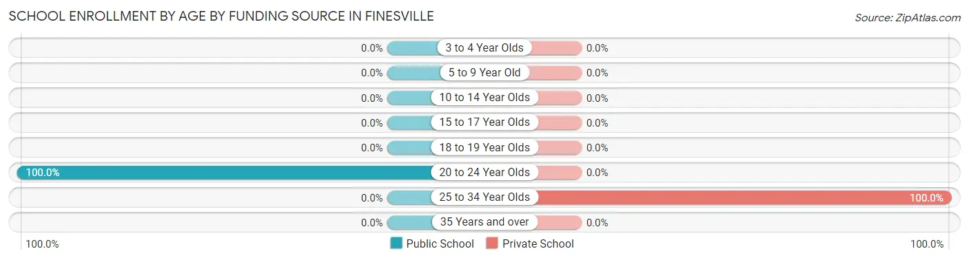 School Enrollment by Age by Funding Source in Finesville