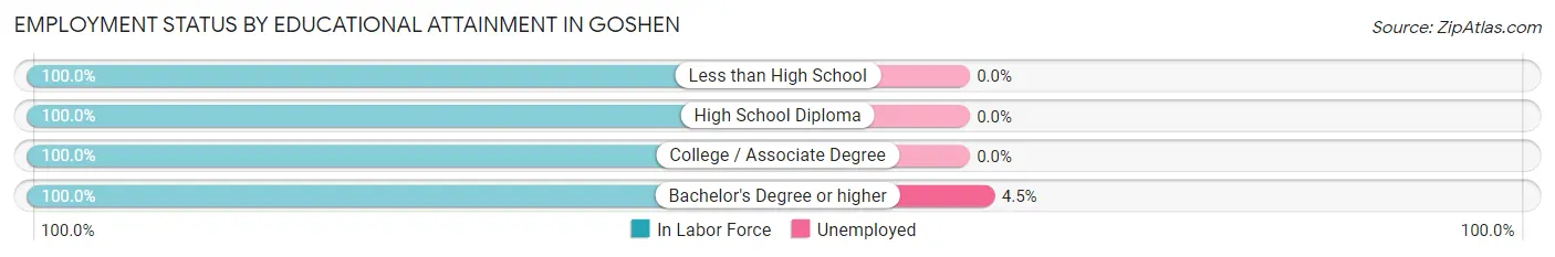 Employment Status by Educational Attainment in Goshen