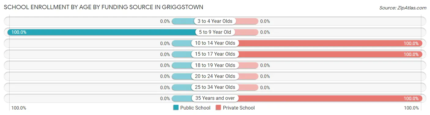School Enrollment by Age by Funding Source in Griggstown