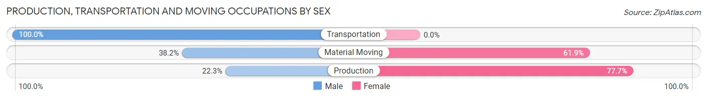 Production, Transportation and Moving Occupations by Sex in Hasbrouck Heights borough