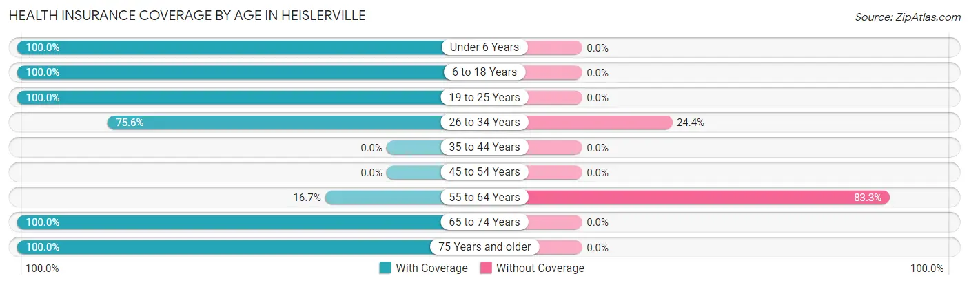 Health Insurance Coverage by Age in Heislerville