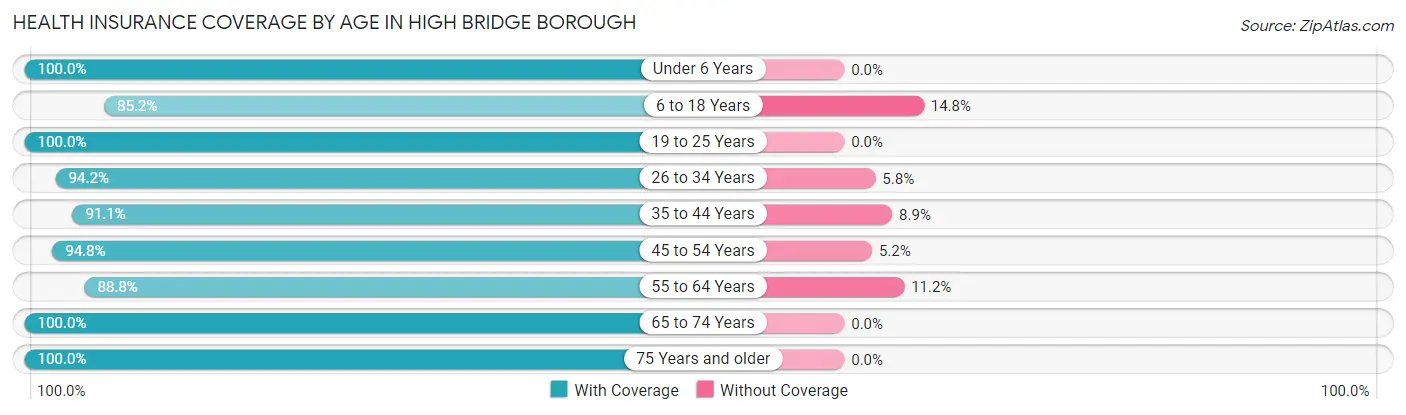 Health Insurance Coverage by Age in High Bridge borough