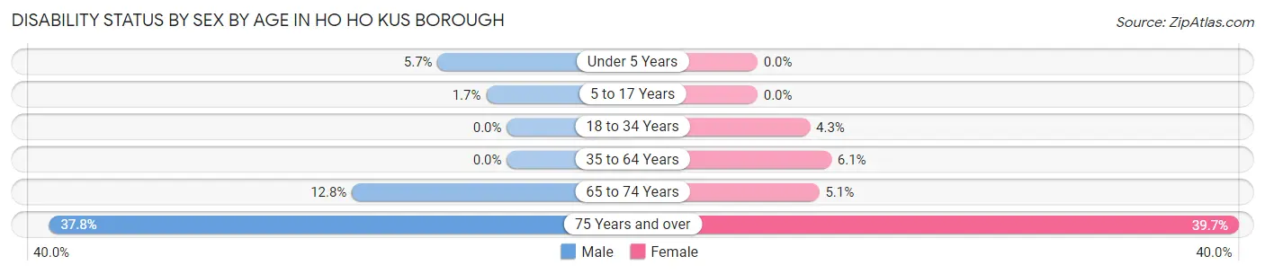 Disability Status by Sex by Age in Ho Ho Kus borough