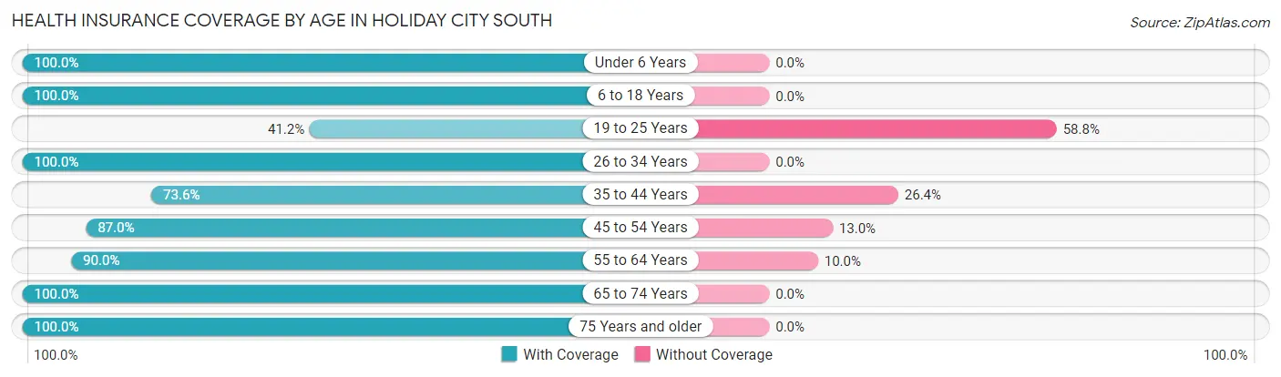 Health Insurance Coverage by Age in Holiday City South